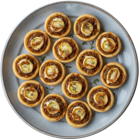 Goat cheese & caramelized onion tartlets
